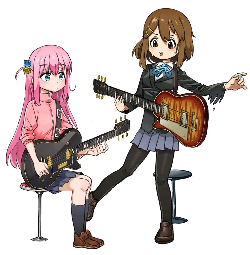 gotoh hitori and hirasawa yui (k-on! and 2 more) drawn by ohbunti