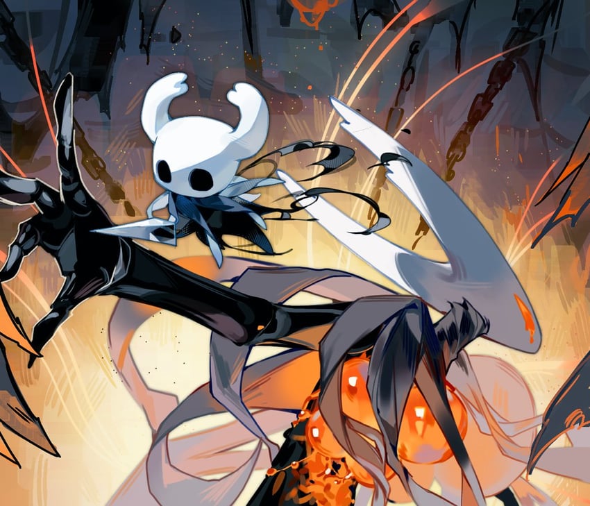 knight and hollow knight (hollow knight) drawn by rdif_hk