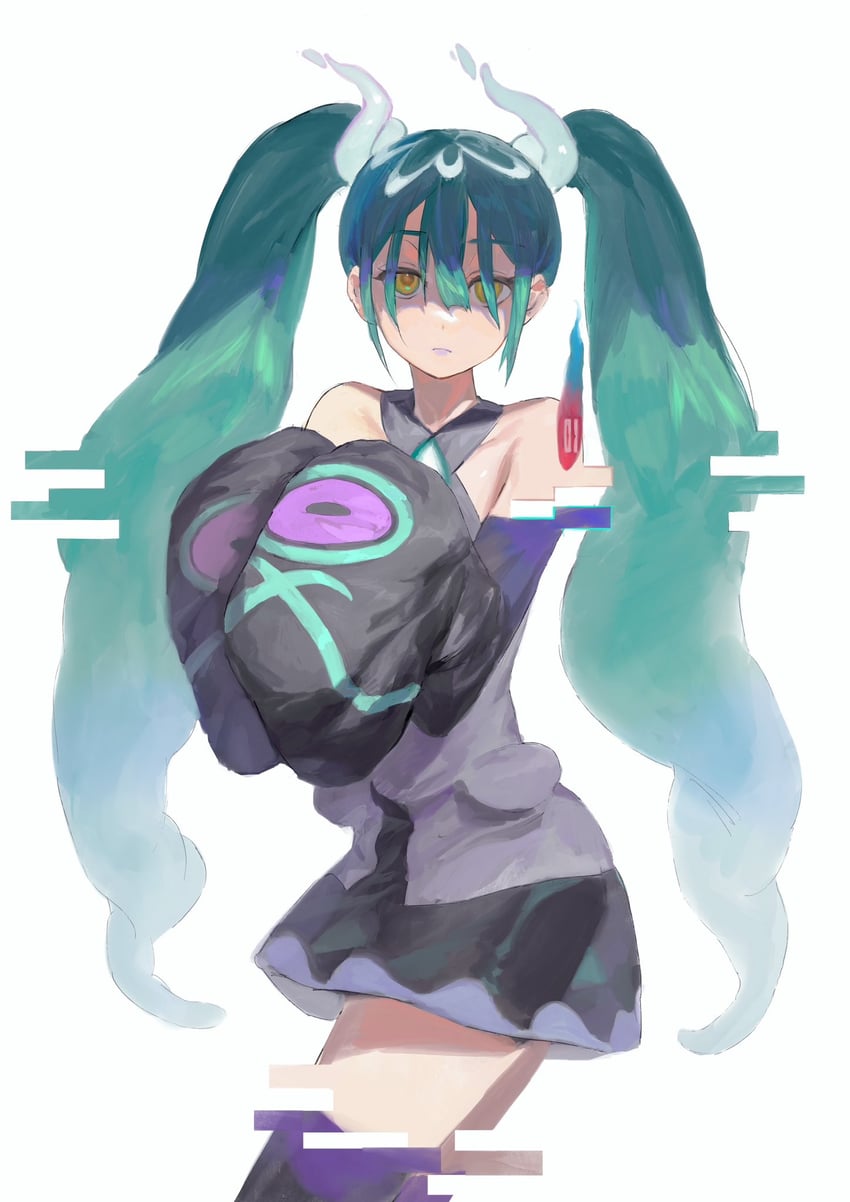 hatsune miku and ghost miku (pokemon and 2 more) drawn by r_r_i_n