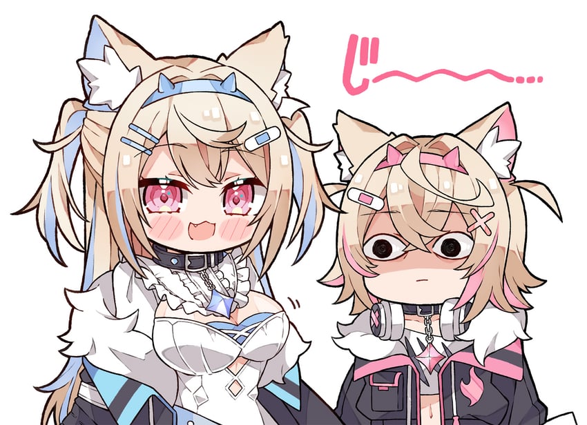 fuwawa abyssgard and mococo abyssgard (hololive and 1 more) drawn by kukie-nyan