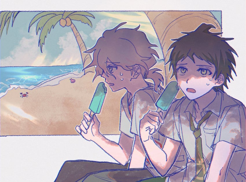 komaeda nagito and hinata hajime (danganronpa and 1 more) drawn by harami_(qz48lr)