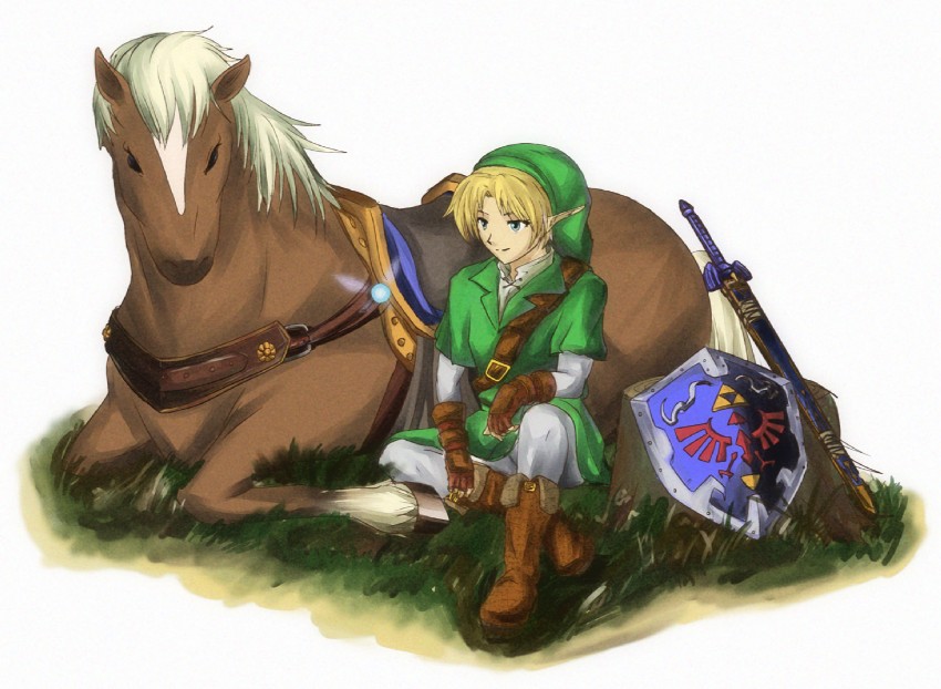 link and epona (the legend of zelda and 1 more) drawn by miraioranji