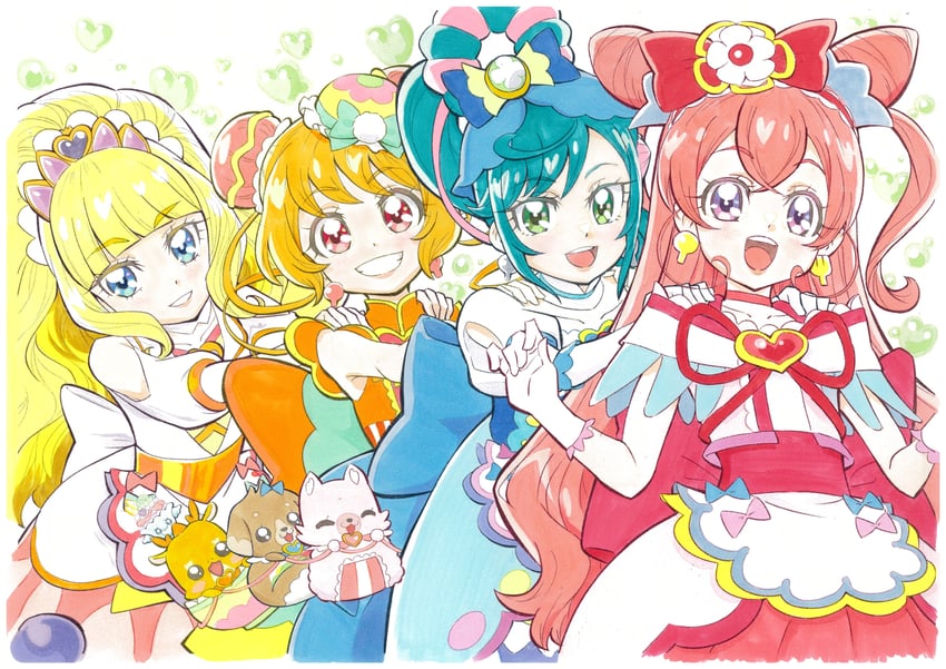 nagomi yui, fuwa kokone, kasai amane, hanamichi ran, cure precious, and 8 more (precure and 1 more) drawn by itaoka1