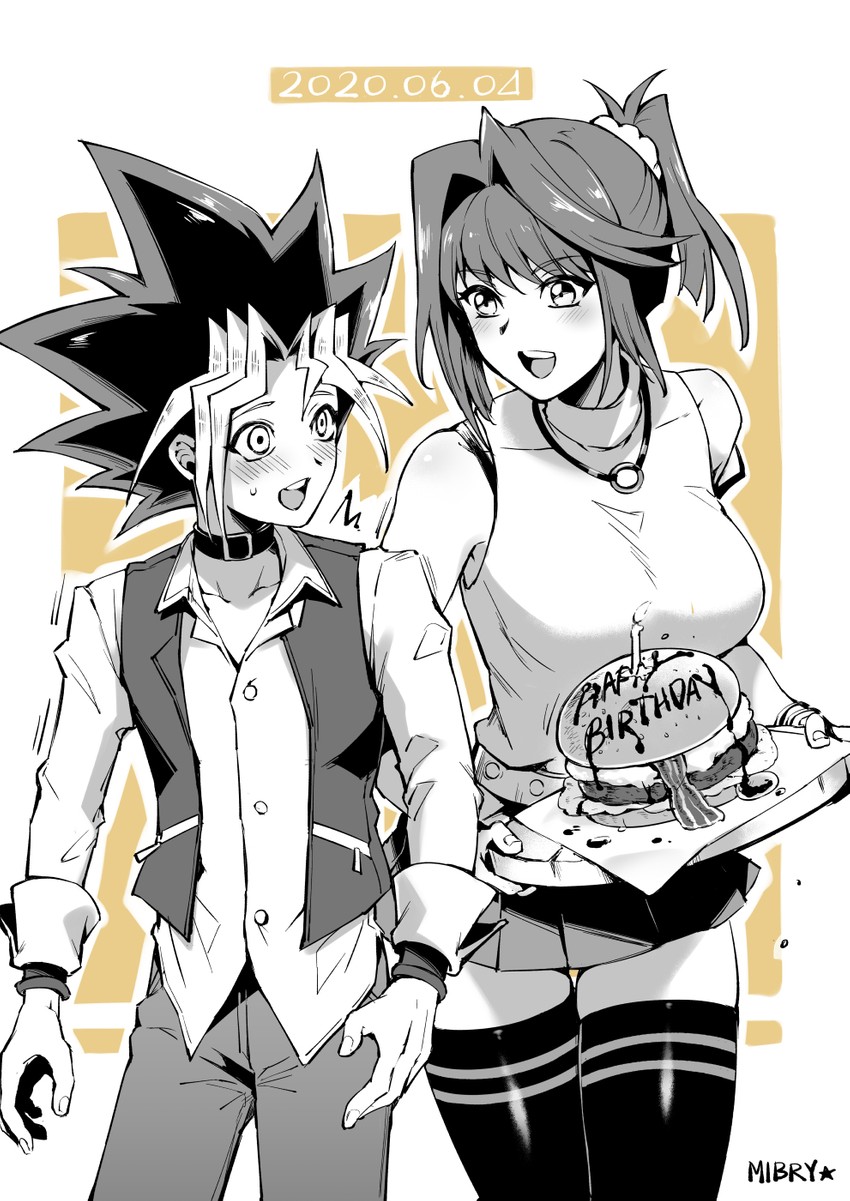 muto yugi and mazaki anzu (yu-gi-oh! and 1 more) drawn by mibry_(phrysm)