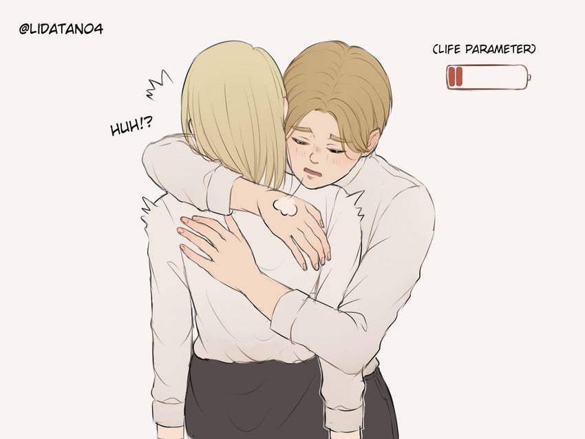 armin arlert and annie leonhart (shingeki no kyojin) drawn by lida_(lidalida04)