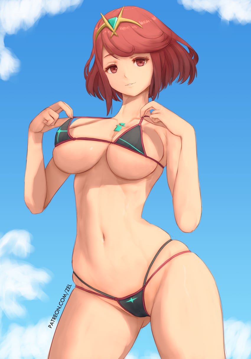 pyra (xenoblade chronicles and 1 more) drawn by zelc-face