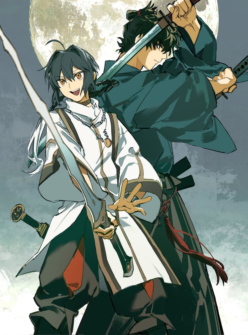 yamato takeru and miyamoto iori (fate and 1 more) drawn by yanfenguo_gao