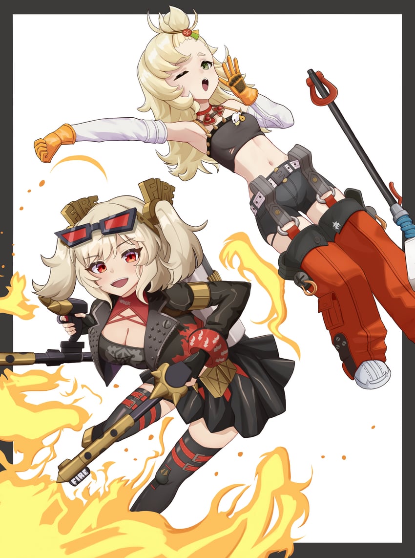 burnice white and piper wheel (zenless zone zero) drawn by sugunejineji