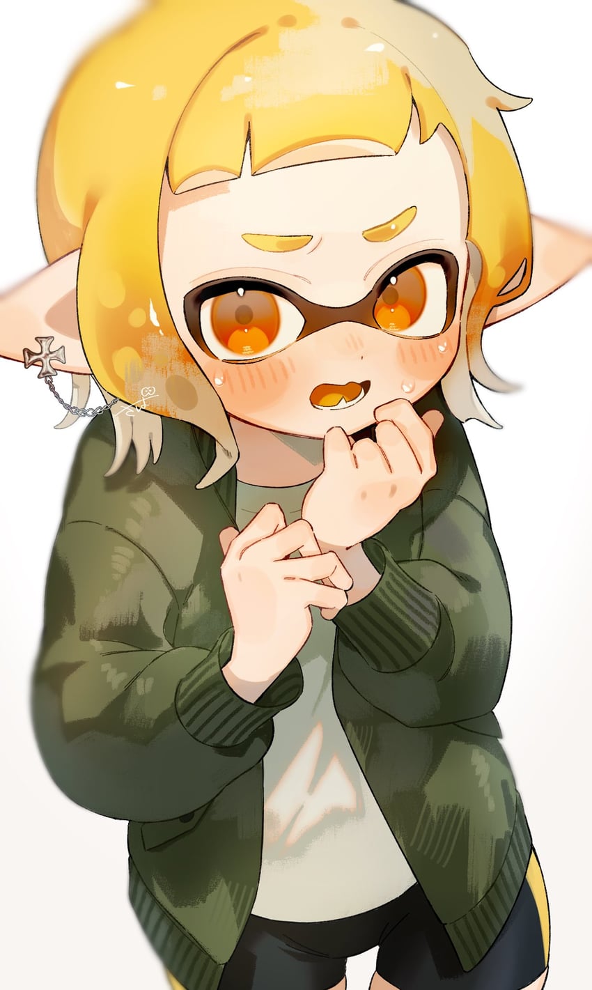 inkling player character and inkling girl (splatoon) drawn by sabata_saba