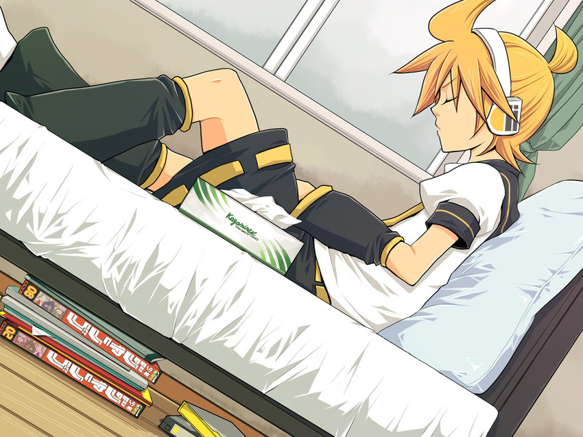 kagamine len (vocaloid and 1 more) drawn by yomorin