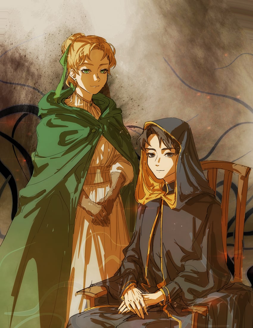 klein moretti and audrey hall (lord of the mysteries) drawn by hefengyunran