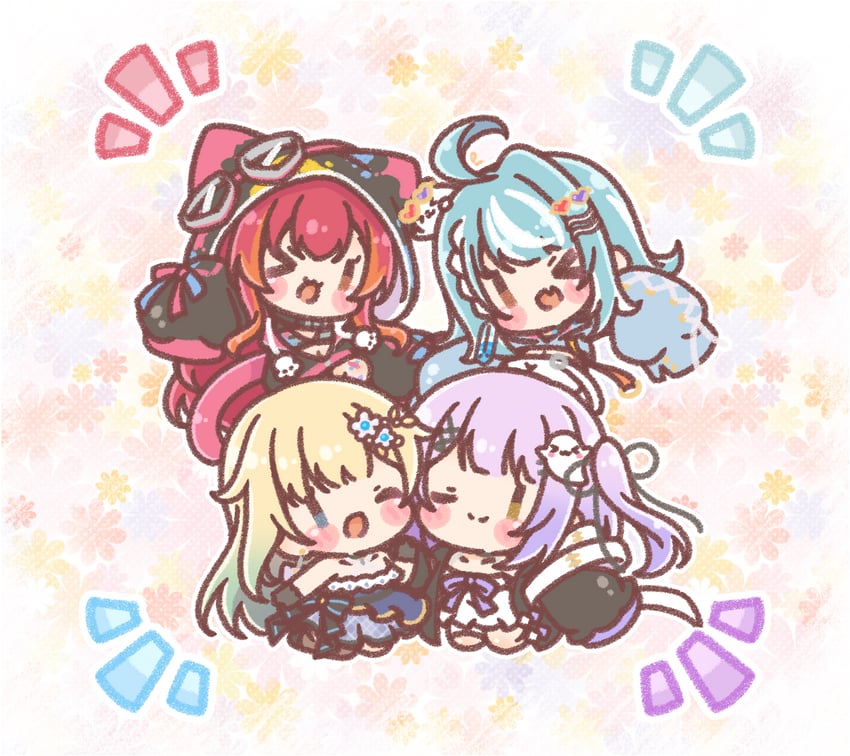 aizawa ema, nekota tsuna, shinomiya runa, and shiranami ramune (vspo!) drawn by mitarashi_neko
