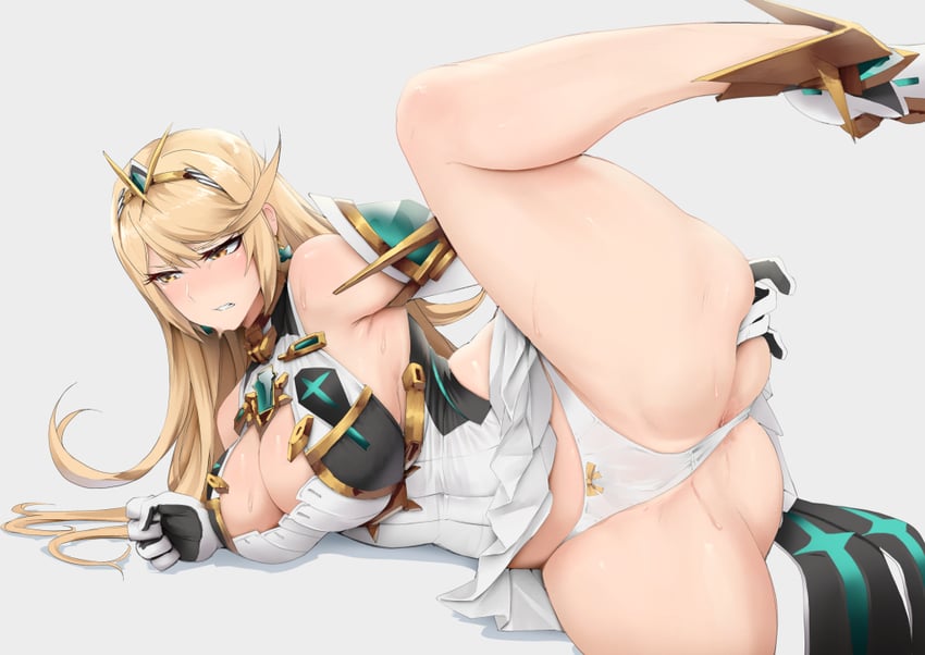 mythra (xenoblade chronicles and 1 more) drawn by stormcow