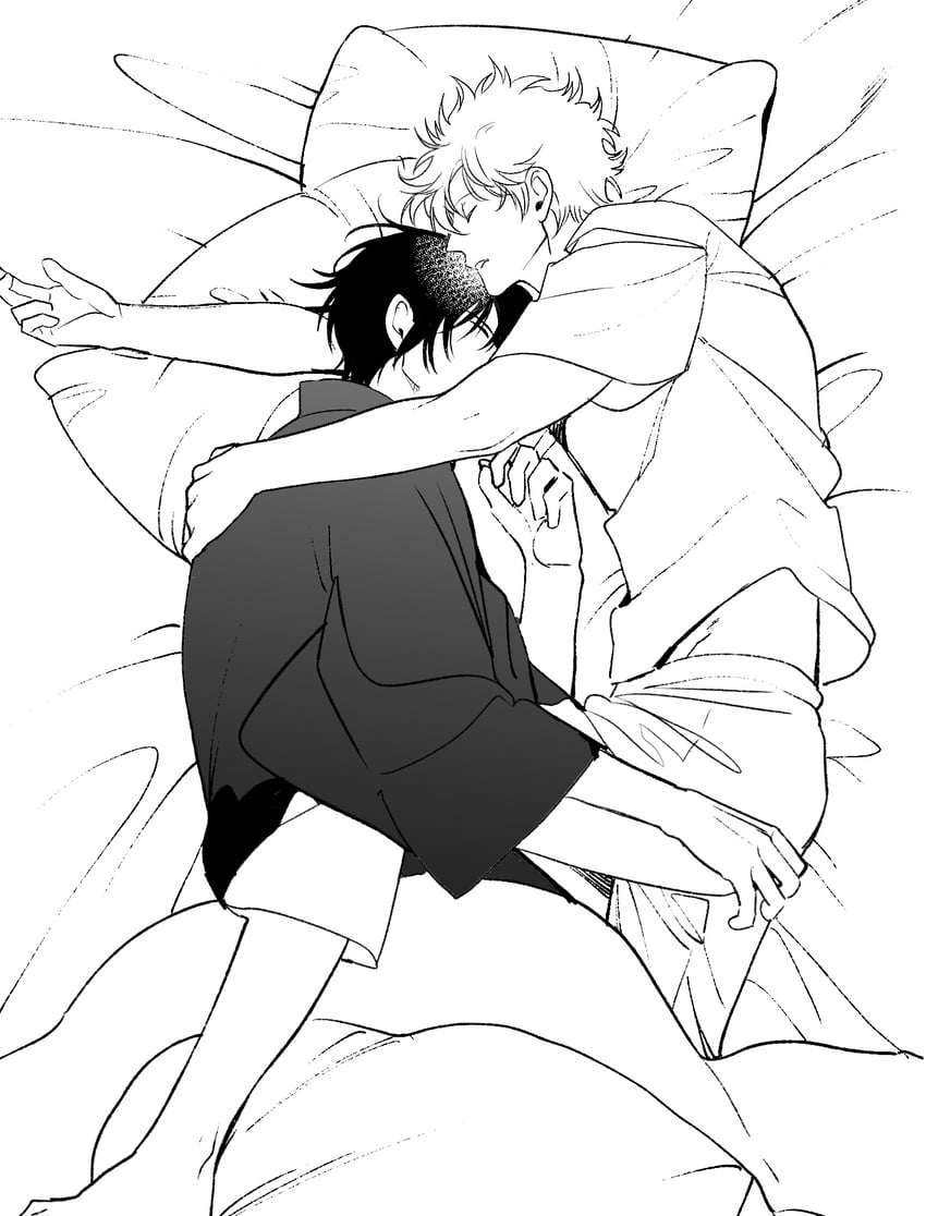 sakata gintoki and takasugi shinsuke (gintama) drawn by ryousuke_(tukr5384)