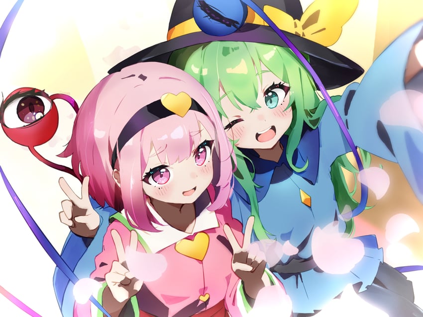 komeiji koishi and komeiji satori (touhou) drawn by chikuzen1996