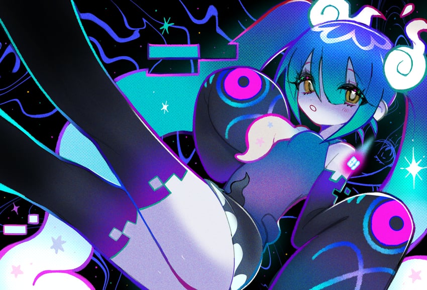 hatsune miku and ghost miku (pokemon and 2 more) drawn by grizzace