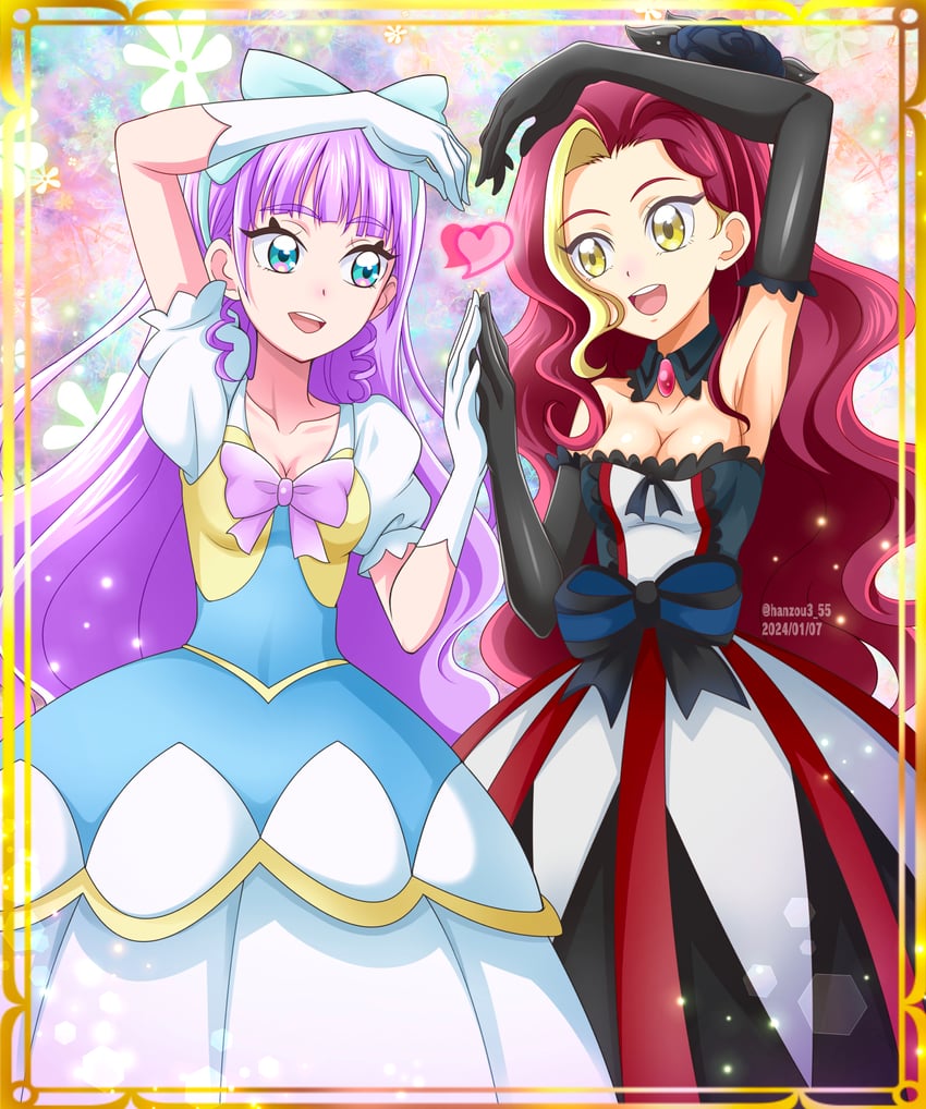 princess ellerein and empress undergu (precure and 1 more) drawn by hanzou