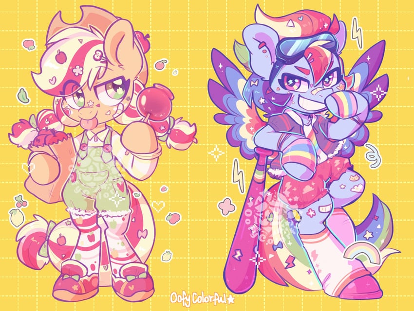 rainbow dash and applejack (my little pony and 1 more) drawn by oofycolorful