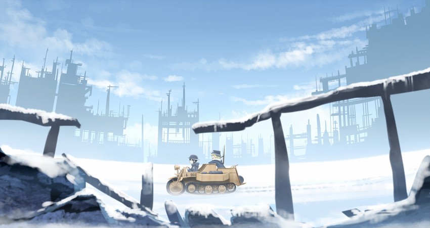 chito and yuuri (shoujo shuumatsu ryokou) drawn by gensuke_(ryun)