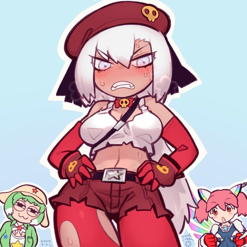 hinata natsumi, keroro, and giroro (kemono friends and 2 more) drawn by inada_roku