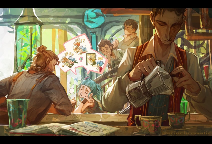 jinx, ekko, firelight ekko, silco, vander, and 3 more (league of legends and 1 more) drawn by eriochromatic