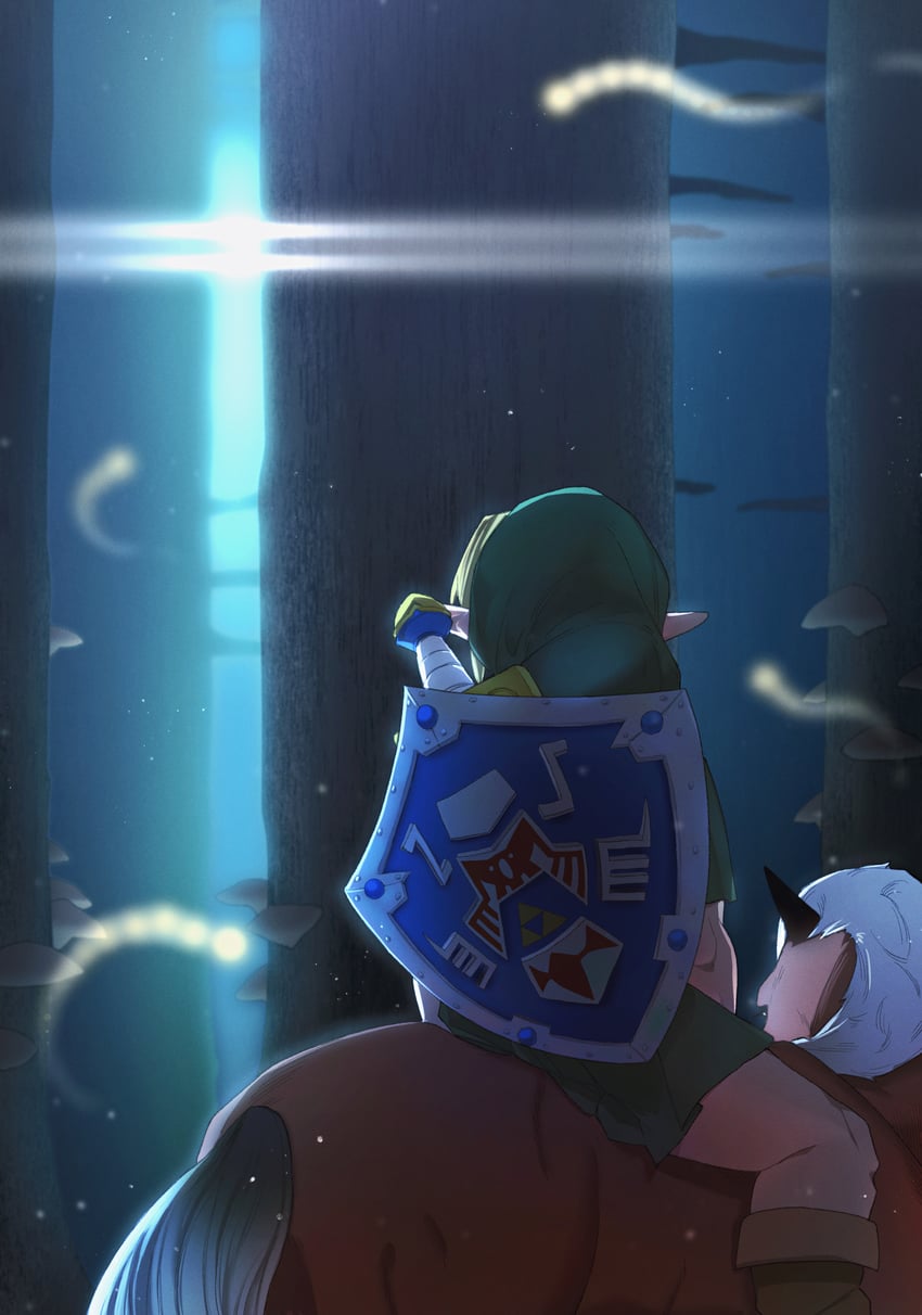 link, young link, and epona (the legend of zelda and 1 more) drawn by ao_haruki