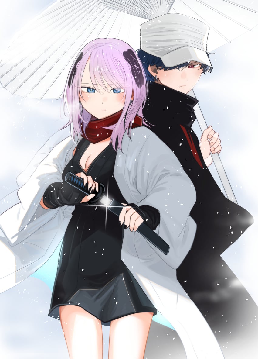 tsukimiya matsuri and tsukimiya yonosuke (kimi no katana ga oreru made) drawn by inoue_koharu