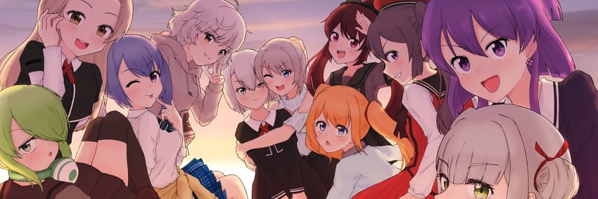 yakumo mitama, miwa mitsune, tokime shizuka, izumi kanagi, aika himena, and 6 more (mahou shoujo madoka magica and 1 more) drawn by tenfuru