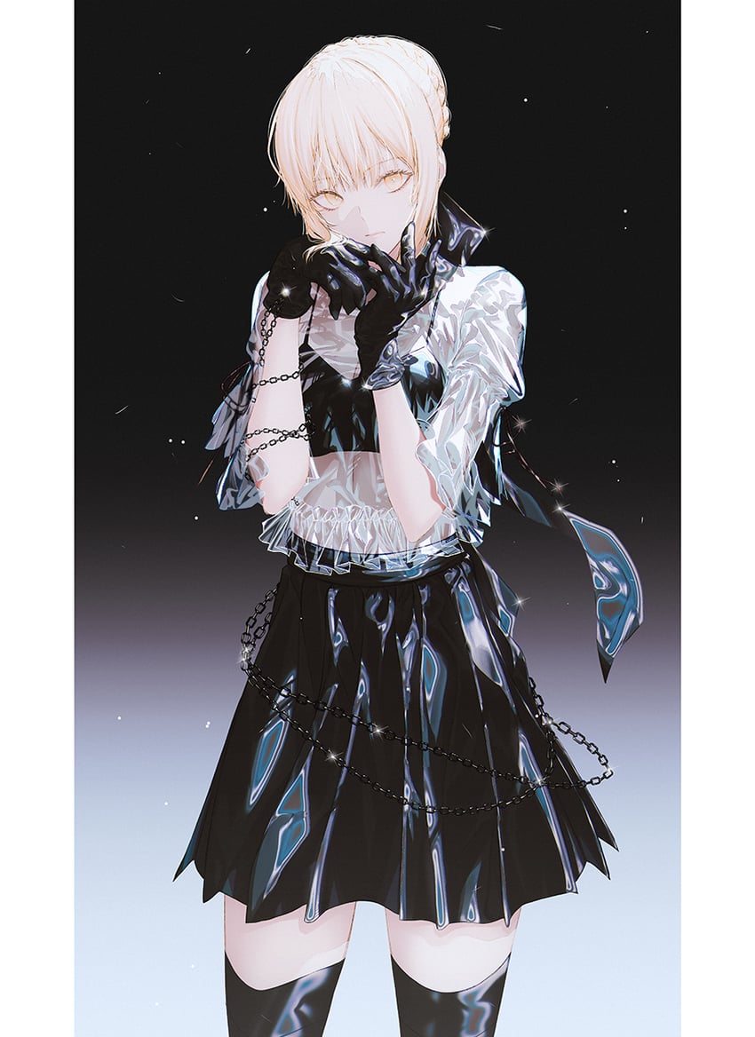 artoria pendragon and saber alter (fate and 2 more) drawn by fov_ps