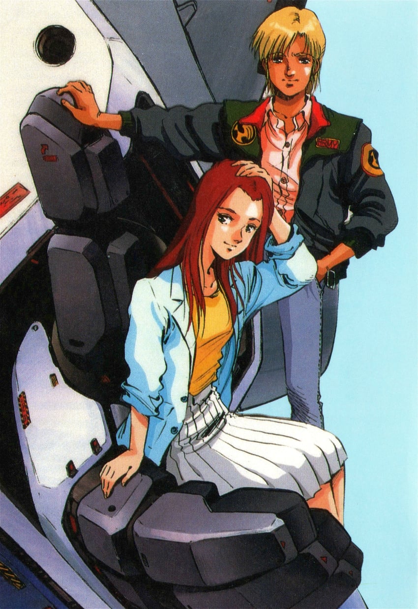 christina mackenzie, gundam alex, and bernard wiseman (gundam and 1 more) drawn by mikimoto_haruhiko