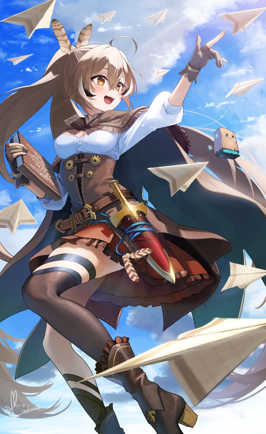 nanashi mumei and friend (hololive and 1 more) drawn by kito_koruta