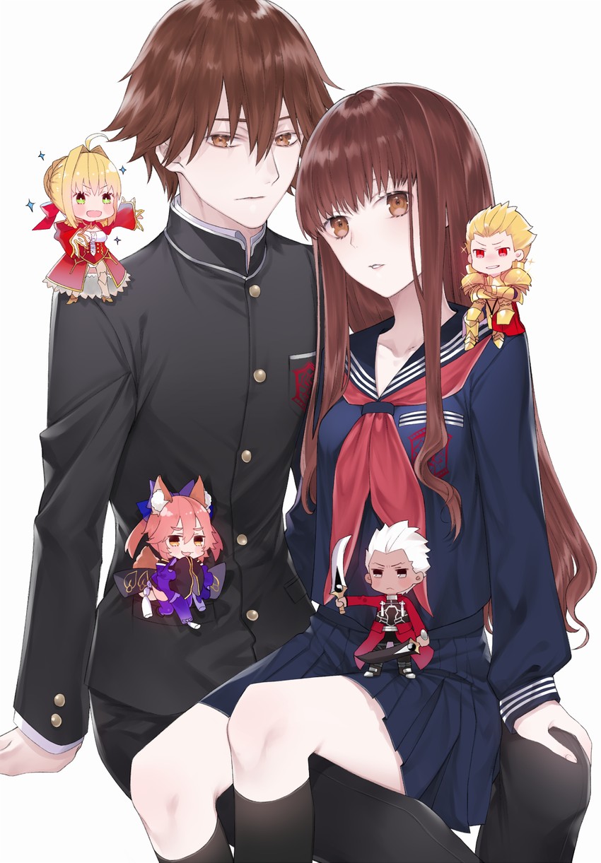 tamamo, nero claudius, gilgamesh, tamamo no mae, archer, and 1 more (fate and 2 more) drawn by ichinosenen