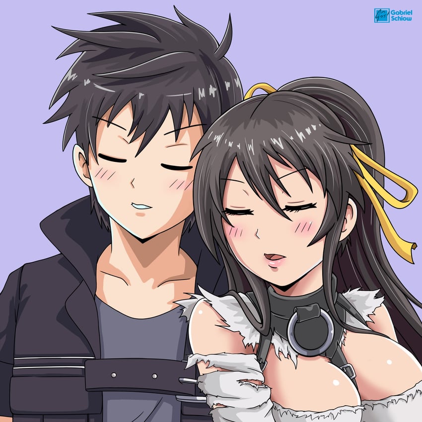 doumeguri kakeru and aikawa shuuko (ecstas online) drawn by gabrielschiow