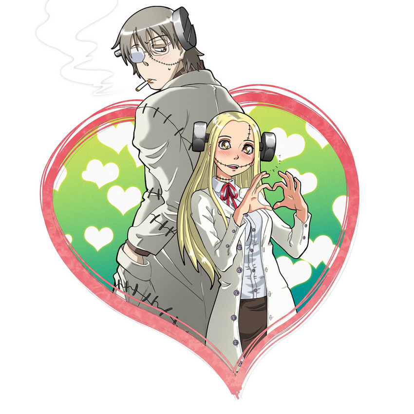 franken stein and madaraki fran (soul eater and 1 more) drawn by gammatelier