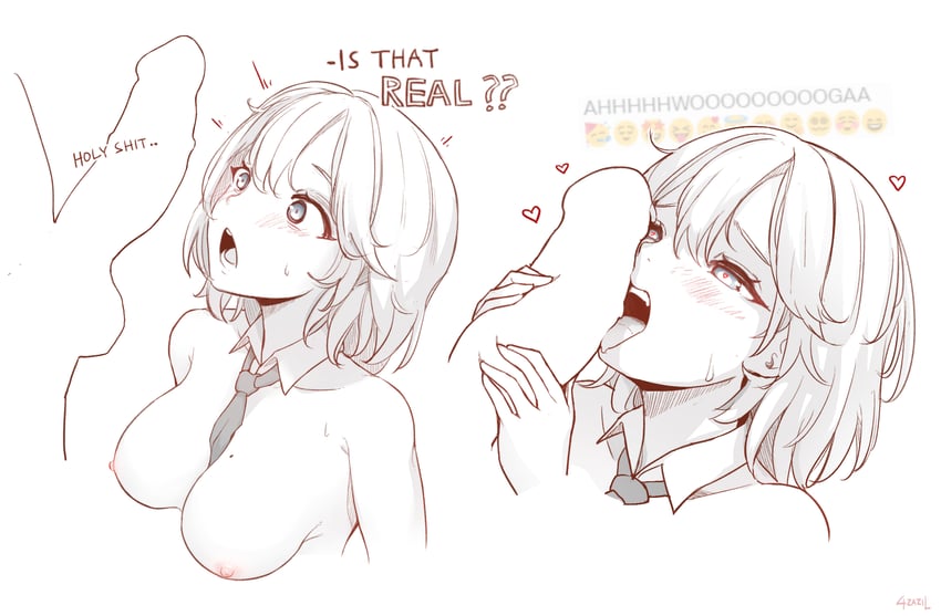 watson amelia (hololive and 1 more) drawn by 4zazil