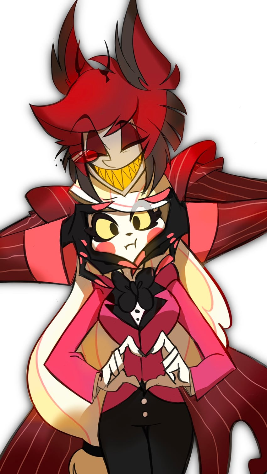 charlie morningstar and alastor (hazbin hotel) drawn by xixixixi1037