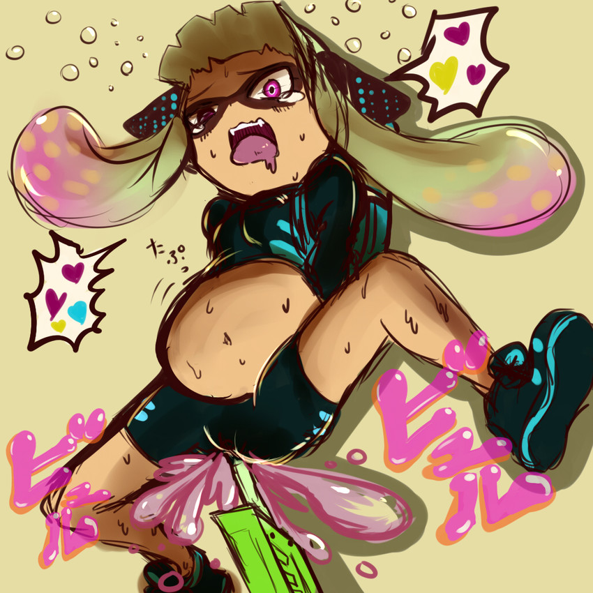 inkling player character and inkling girl (splatoon and 1 more) drawn by tenteco_(covamin)