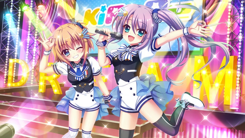 shikimiya mana and tsukisaka sayu (re:stage!) drawn by izumi_tsubasu