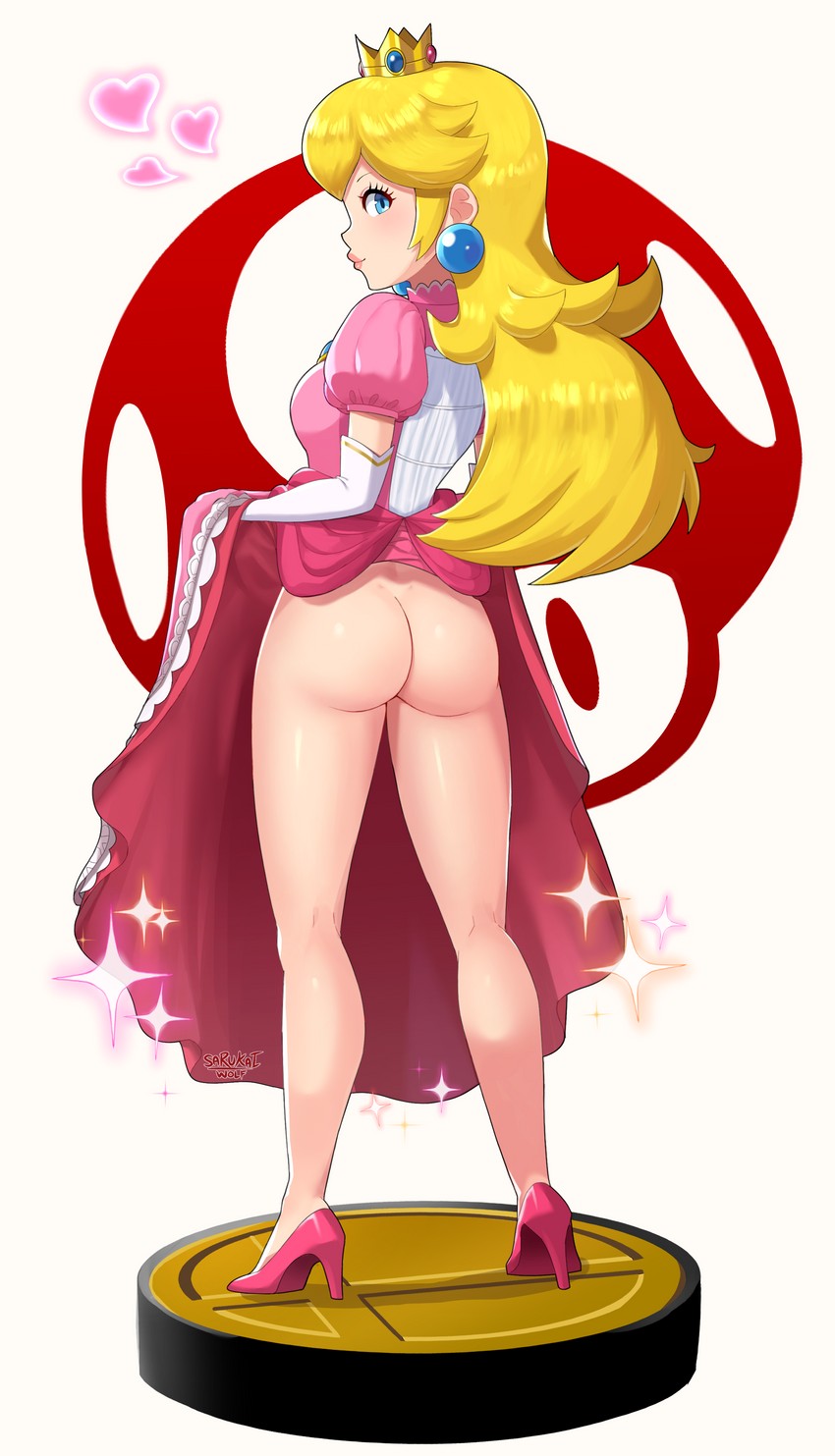 princess peach (mario and 1 more) drawn by sarukaiwolf