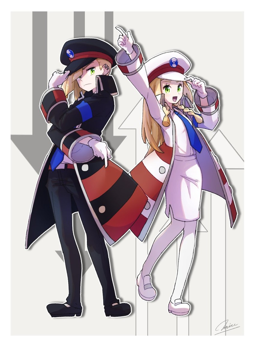 lillie, gladion, ingo, and emmet (pokemon and 2 more) drawn by miu_(miuuu_721)
