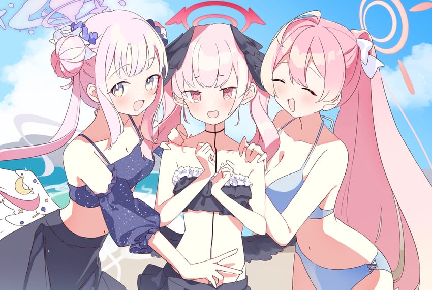 mika, koharu, and hanako (blue archive) drawn by rco_as