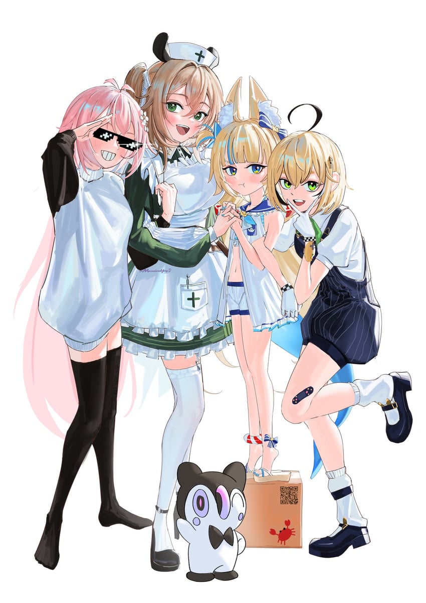 nimi nightmare, sameko saba, dooby, mumble, and namie (original and 1 more) drawn by massiveyog