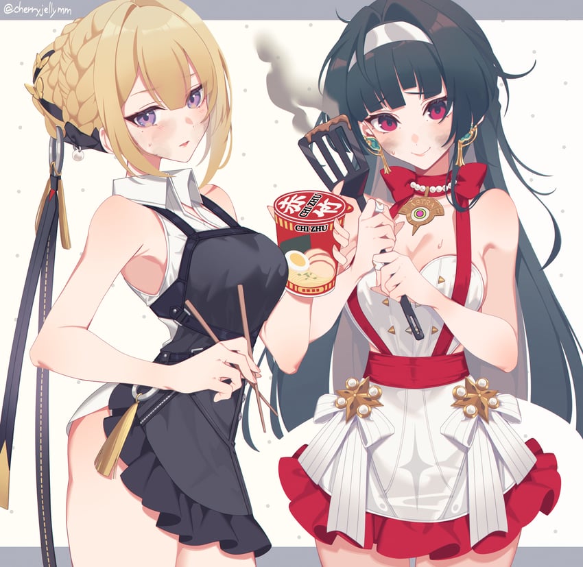 evelyn chevalier and astra yao (zenless zone zero) drawn by miri_(cherryjelly)