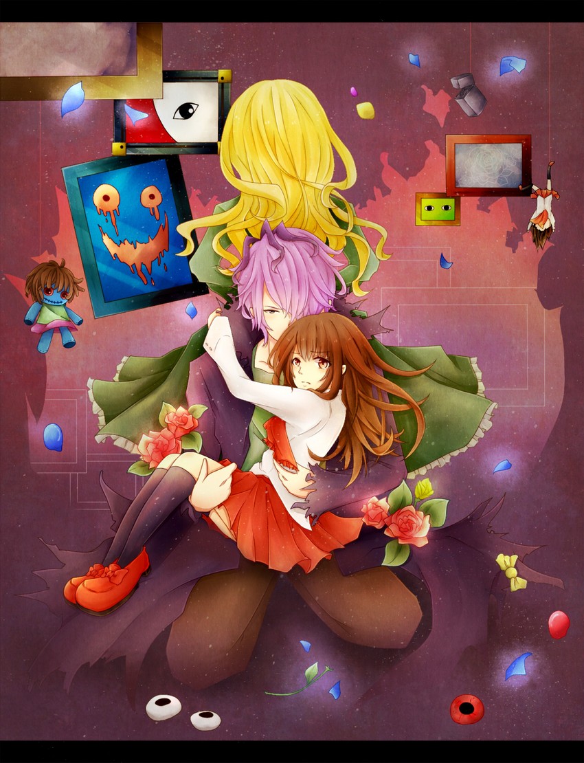 ib, mary, garry, and doll (ib) drawn by shigure_kio
