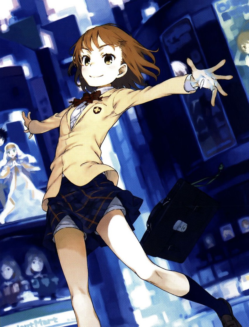 misaka mikoto, kamijou touma, accelerator, and index (toaru majutsu no index and 1 more) drawn by haimura_kiyotaka