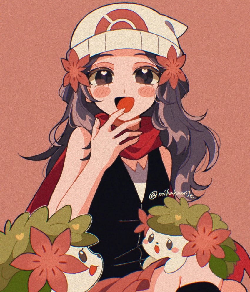 dawn and shaymin (pokemon and 1 more) drawn by mikakami1e