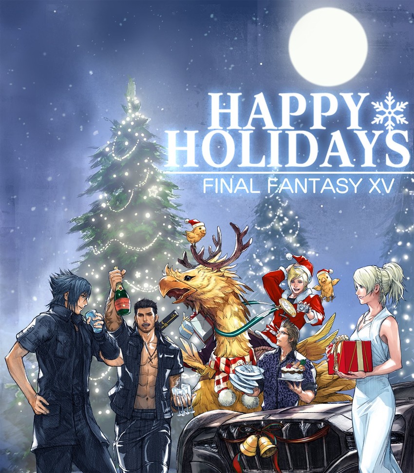 noctis lucis caelum, gladiolus amicitia, prompto argentum, ignis scientia, and lunafreya nox fleuret (final fantasy and 2 more)