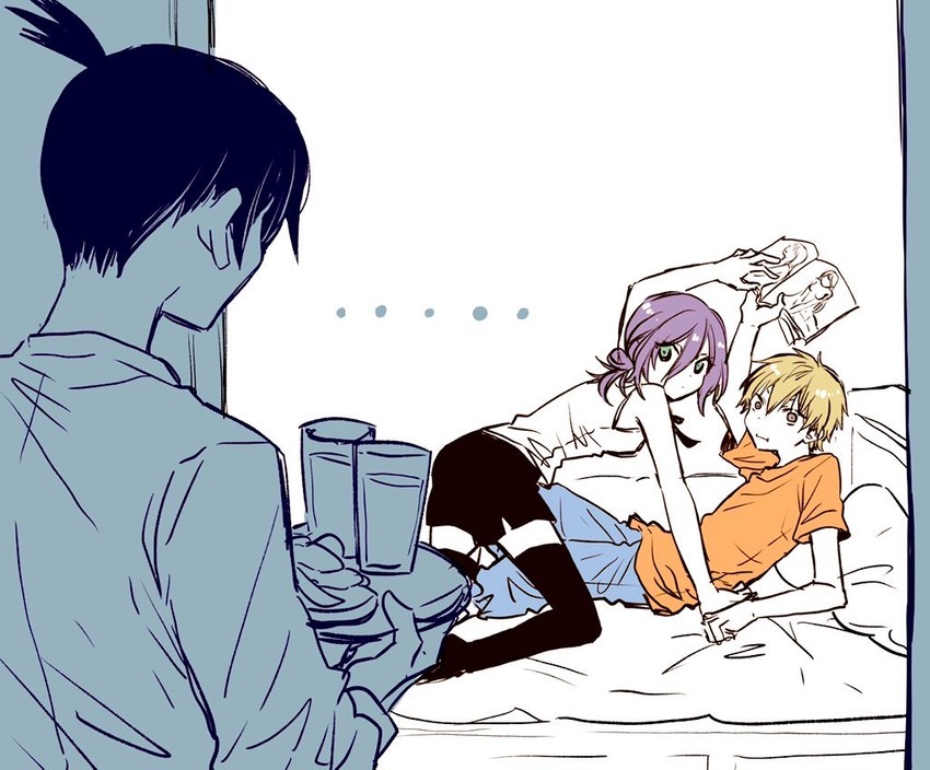 denji, reze, and hayakawa aki (chainsaw man) drawn by 59_(seventhstar)
