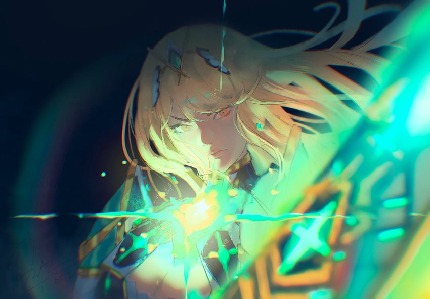 mythra (xenoblade chronicles and 1 more) drawn by melia_art