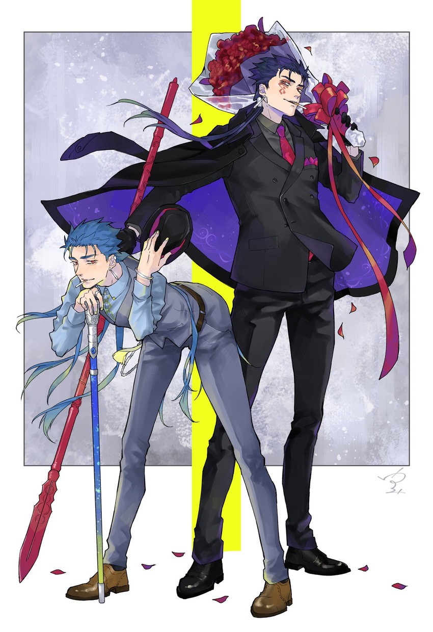 cu chulainn alter and cu chulainn (fate and 1 more) drawn by blooming_yuki